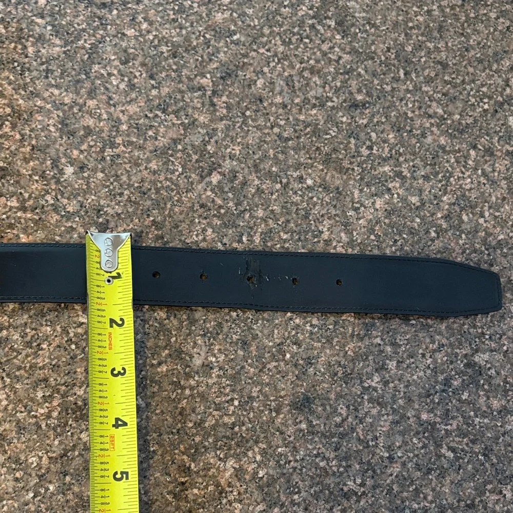 Salvatore Ferragamo Brown Black Leather Reversible Silver Buckle Belt